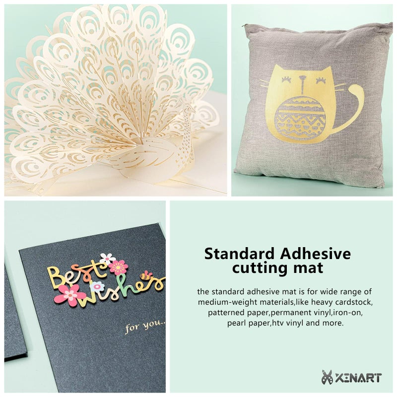 XINART Cutting Mat for Silhouette Cameo 4/3/2/1(3 Mats,12x24 inch) Standard Adhesive Sticky Accessories Craft Vinyl Replacement Cut Mats for Silhouette Cameo - Image 3